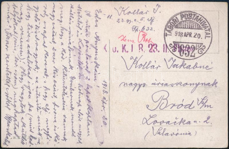 Austria-Hungary Field postcard &quot;K.u.k. I.R. 23. II.&quot; + &quot;TP 632&quot;, Tábori posta képeslap &quot;K.u.k. I.R. 23. II.&quot; + &quot;TP 632&quot;