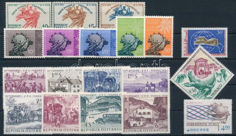 1960-1968 UPU motívum 3 db sor + 3 db önálló érték, 1960-1968 UPU 3 sets + 3 stamps