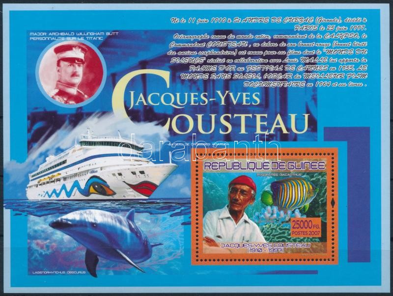 Jacques-Yves Cousteau; Tengeri állatok blokk, Jacques-Yves Cousteau; Marine animals block