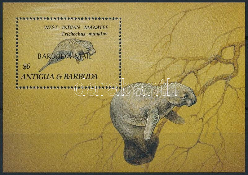 Tengeri élővilág felülnyomott blokk, Marine wildlife overprinted block