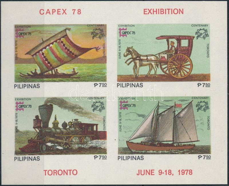Nemzetközi bélyegkiállítás, CAPEX´78 vágott blokk, International Stamp Exhibition, CAPEX´78 imperf block