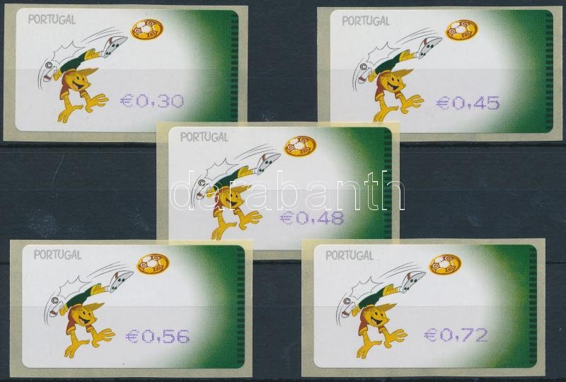 Automatic stamps: European Football Championship 5 diff values, Automata bélyeg: Labdarúgó EB. 5 klf érték