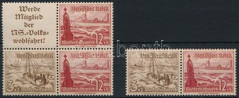 Téli segély: Hajó 2 klf bélyegfüzet összefüggés, Winter Aid Ship 2 stamp-booklet relation