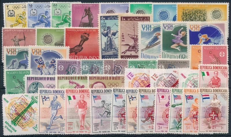 Olimpia motívum 1957-1963 7 klf sor + 6 klf önálló érték, Olympics 1957-1963 7 sets + 6 stamps
