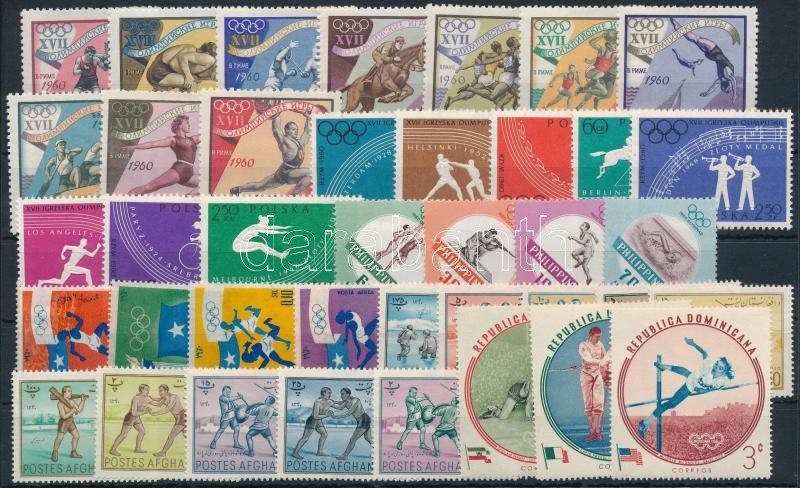 Olympics 1960-1965 10 sets + 2 stamps, Olimpia motívum 1960-1965 10 klf sor + 2 önálló érték 2 db stecklapon