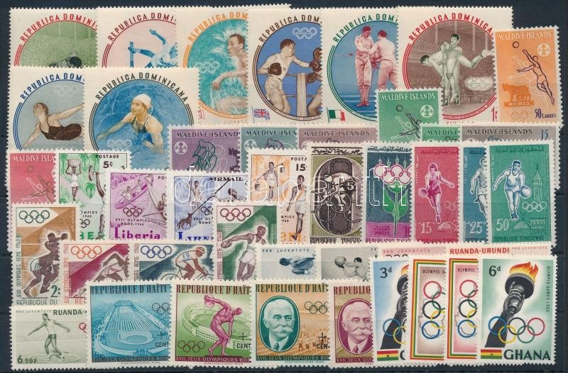 Olympics 6 sets + 8 stamps, Olimpia motívum 6 klf sor + 8 önálló érték