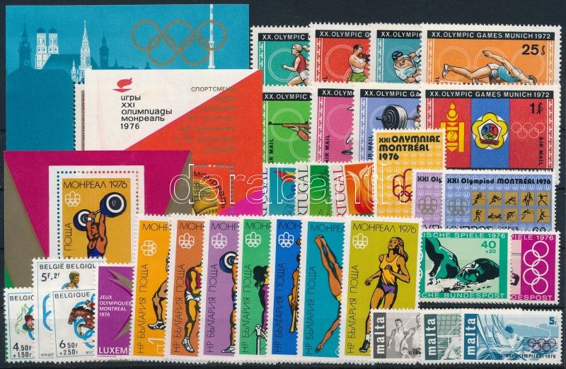 1972-1976 Sport motívum 30 db bélyeg, közte teljes sorok + 2 db blokk, 1972-1976 Sport 30 stamps + 2 blocks