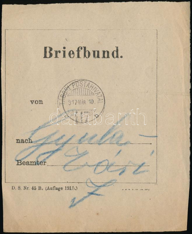 Austria-Hungary Field cover Briefbund &quot;TP 417 b&quot;, Briefbund &quot;TP 417 b&quot;