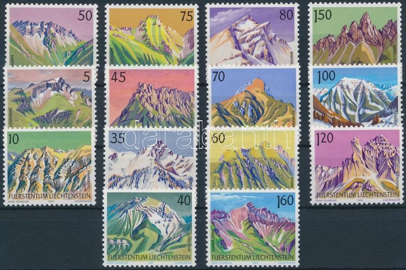 1989-1993 Mountains sets and stamps, 1989-1993 Hegyek motívum sorok és önálló értékek