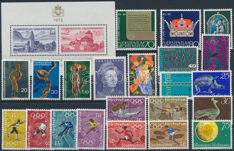 1971-1972 22 stamps + 1 block, 1971-1972 Kis összeállítás: 22 klf bélyeg + 1 blokk