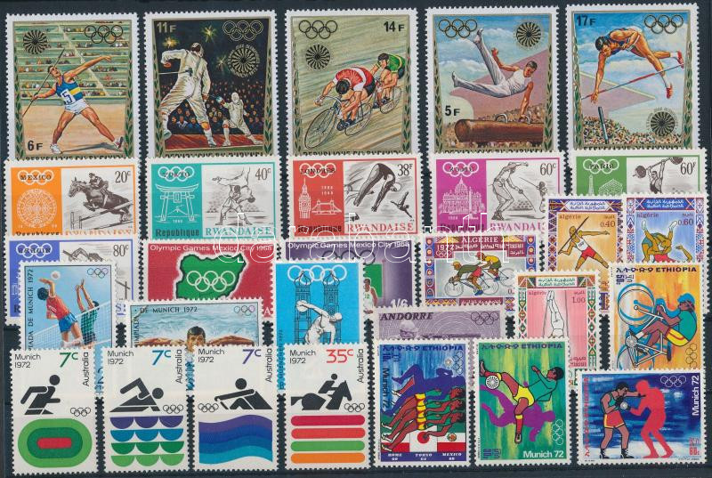 Olympics 35 stamps + 2 blocks, Olimpia motívum 35 klf bélyeg és 2 blokk 2 stecklapon