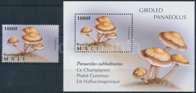 Mushroom stamp + block, Gomba bélyeg + blokk
