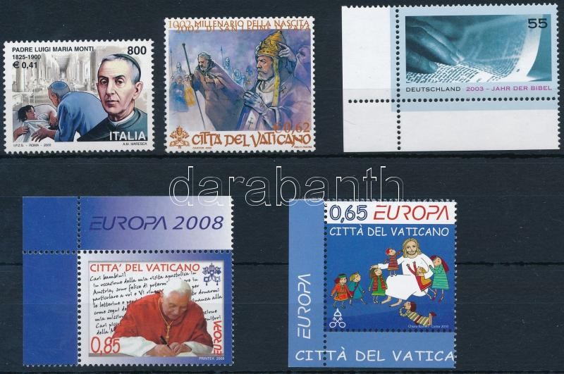 2000-2010 Religion 5 stamps, 2000-2010 Vallás motívum 5 db önálló érték