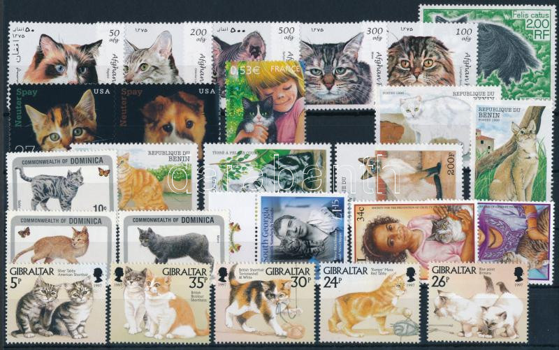 Cats 25 stamps, Macska motívum 25 klf bélyeg