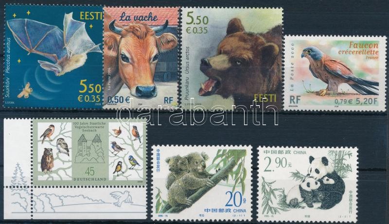 1995-2009 Állat motívum 1 db sor + 5 db önálló érték, 1995-2009 Animlas 1 set + 5 stamps
