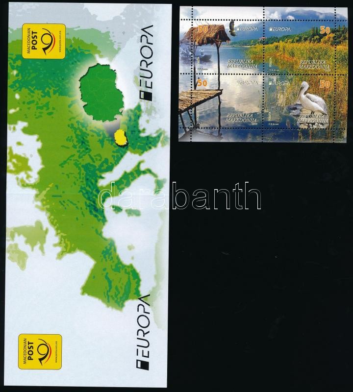 Europa CEPT, Környezettudatosság sor ívsarki 4-es tömbökben + bélyegfüzet, Europa CEPT, Environmental Awareness set corner block of 4 + stamp booklet
