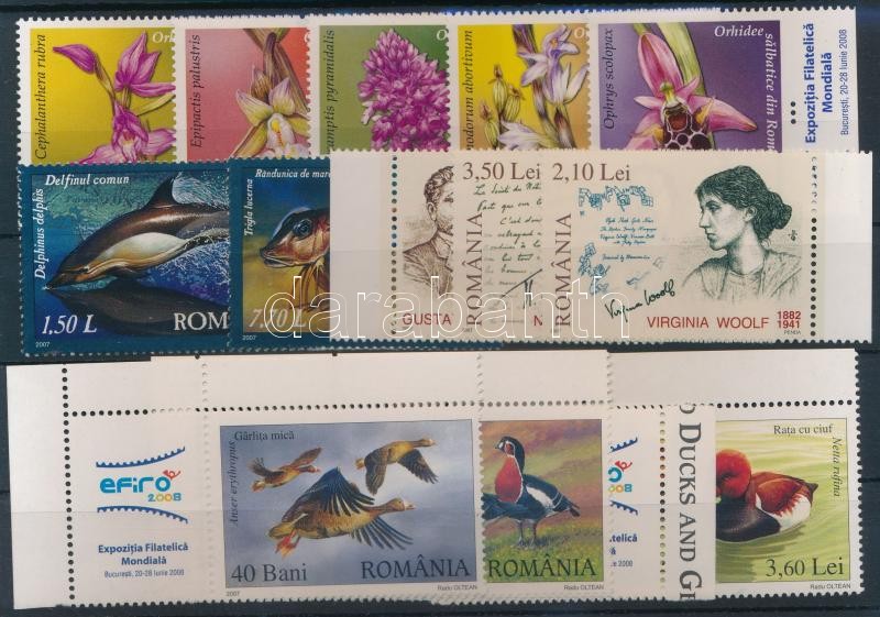 13 stamps, 13 db klf bélyeg, közte szelvényes és ívszéli értékek