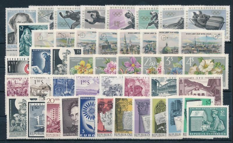 1963-1965 46 stamps, 1963-1965 46 db klf bélyeg, közte teljes sorok, stecklapon