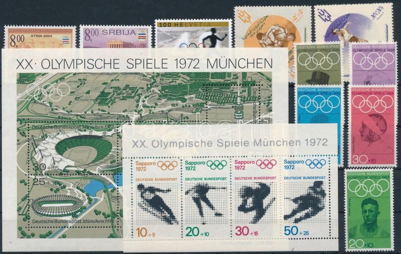 Sport, Olympics 21 stamps and 4 blocks, Sport, olimpia motívum 21 db bélyeg és 4 blokk 2 stecklapon