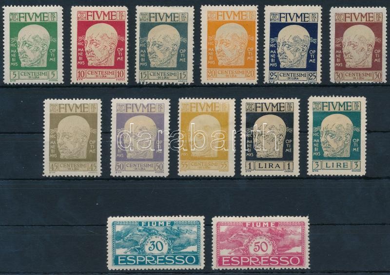 Definitive 13 diff stamps (3L gum disturbances), 13 klf Forgalmi érték (3L betapadás / gum disturbance)