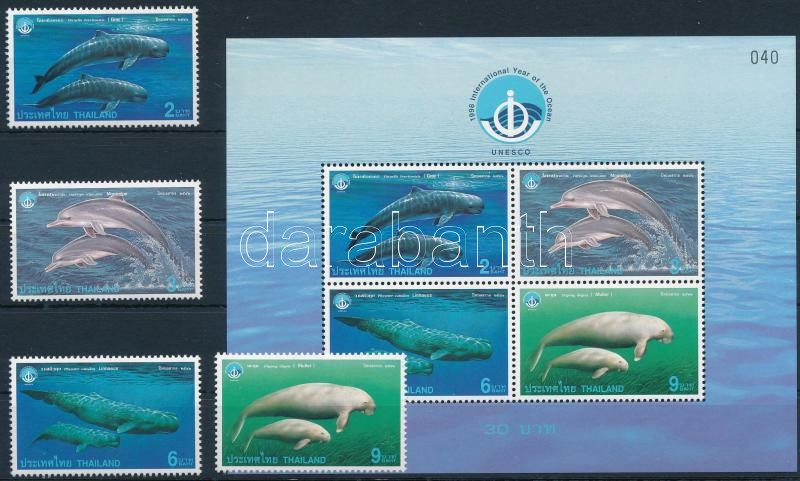 Tengeri emlősállatok sor + blokk, Marine mammals set + block