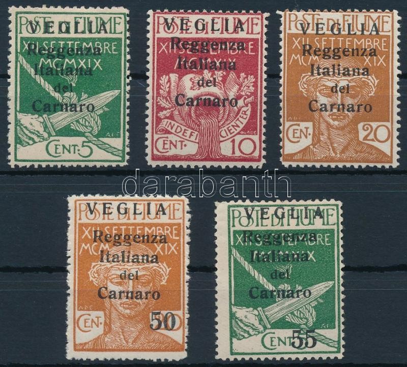 Carnaro 5 definitive stamps, Carnaro-sziget 5 klf Forgalmi