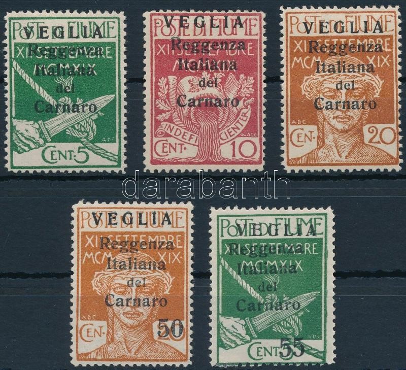 Carnaro Island 5 definitive stamps, Carnaro-sziget 5 klf Forgalmi