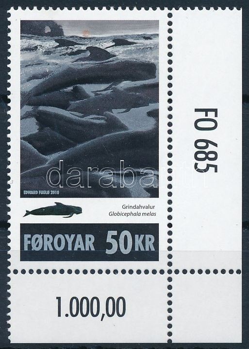 Bálnák ívsarki bélyeg, Whales corner stamp