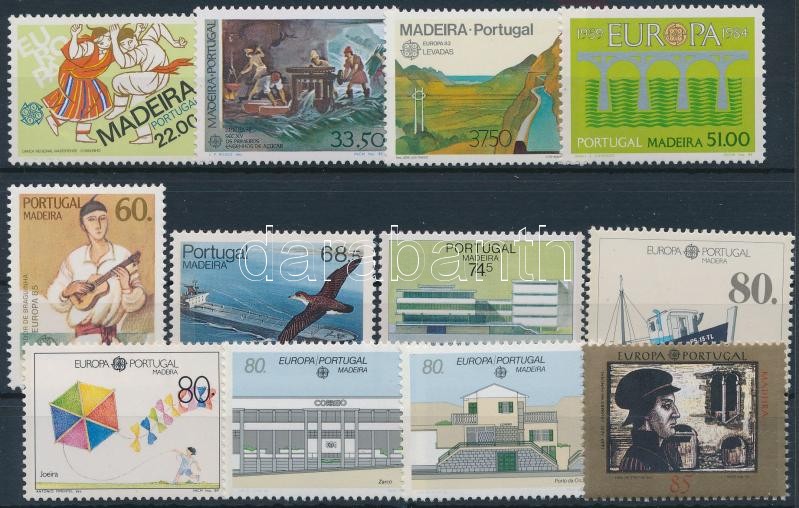 1981-1992 Europa CEPT 12 diff stamps, 1981-1992 Europa CEPT motívum 12 klf bélyeg