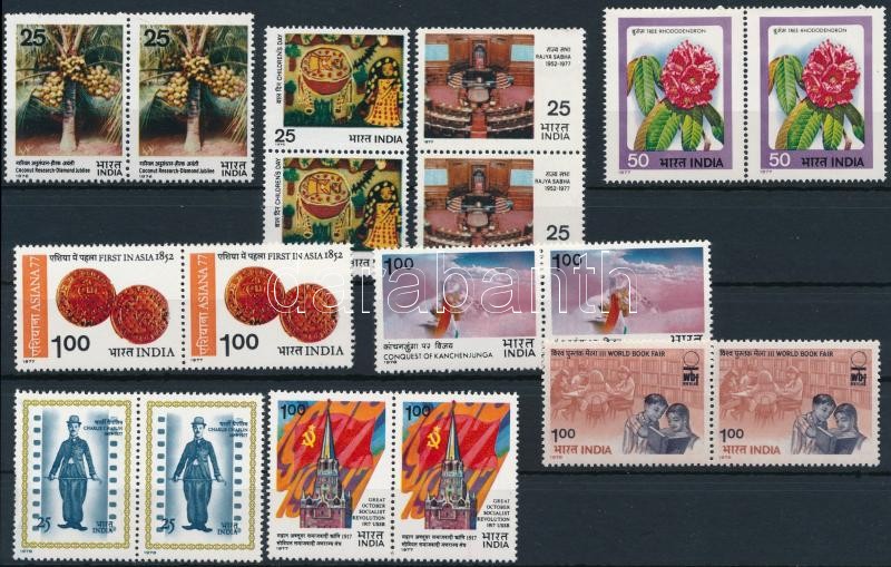 1976-1978 9 diff stamps in pairs, 1976-1978 9 klf bélyeg párban