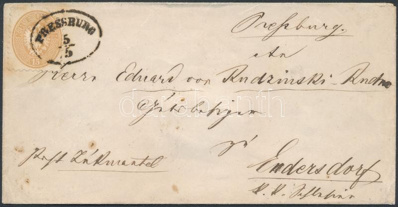 Levél / Postázott, Az 1864-es kiadás; ~1865 15kr levélen / on cover 