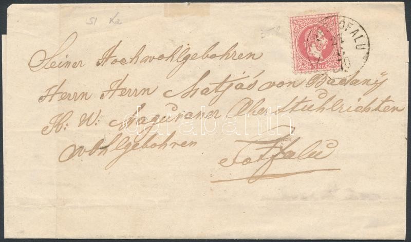 1870 5kr levélen 