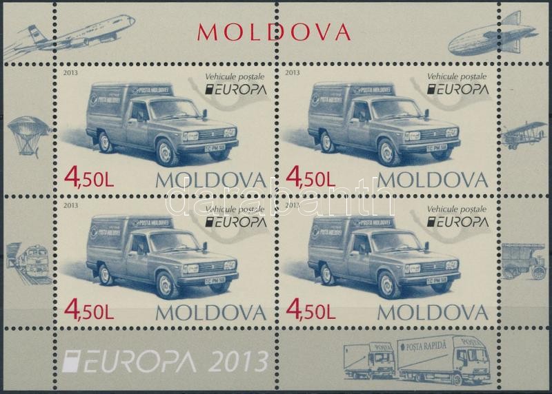 Europa CEPT Postai járművek bélyegfüzetlap, Europa CEPT Postal vehicles stamp-booklet sheet