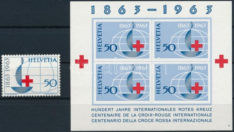 Vöröskereszt bélyeg + blokk, Red Cross stamp + block