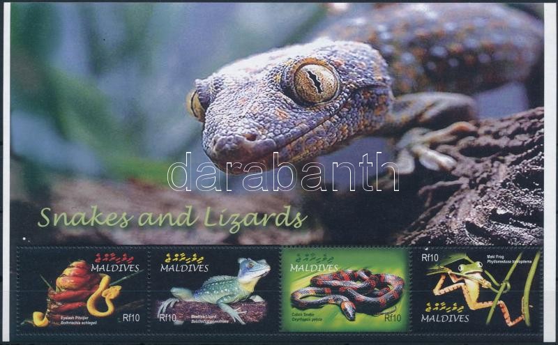 Animal; Reptiles and amphibians mini sheet, Állat; Hüllők és kétéltűek kisív