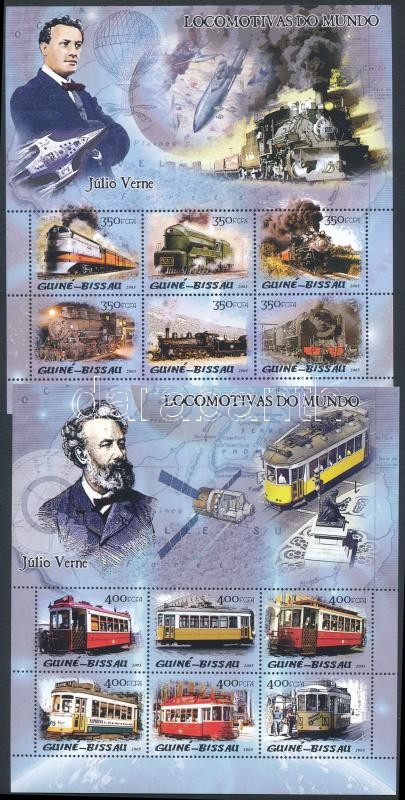 Jules Verne; Vonatok kisívsor, Jules Verne; trains mini sheet set