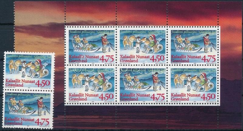 Karácsony bélyegfüzetlap + sor, Christmas stamp-booklet sheet + set