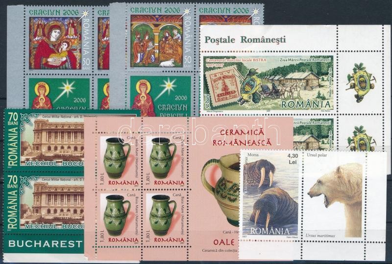 2006-2007 10 stamps + 1 block, 2006-2007 10 db bélyeg, összefüggésekben + 1 db blokk