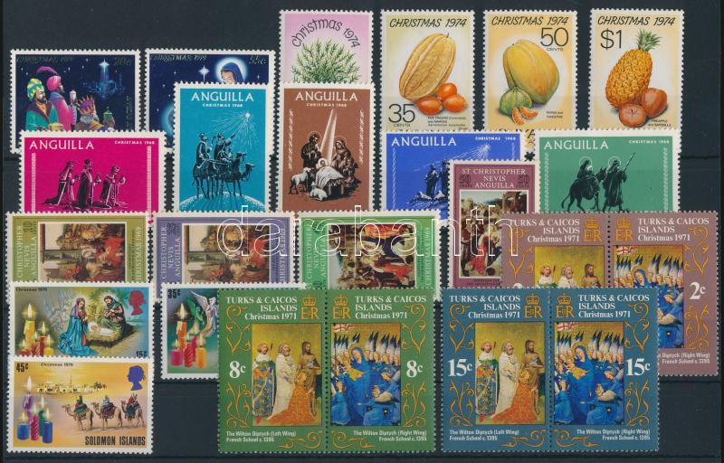 Christmas 54 stamps, Karácsony motívum 54 klf bélyeg 2 stecklapon