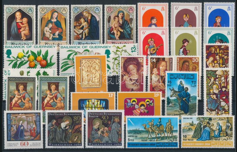 Christmas 55 stamps, Karácsony 55 klf bélyeg 2 stecklapon