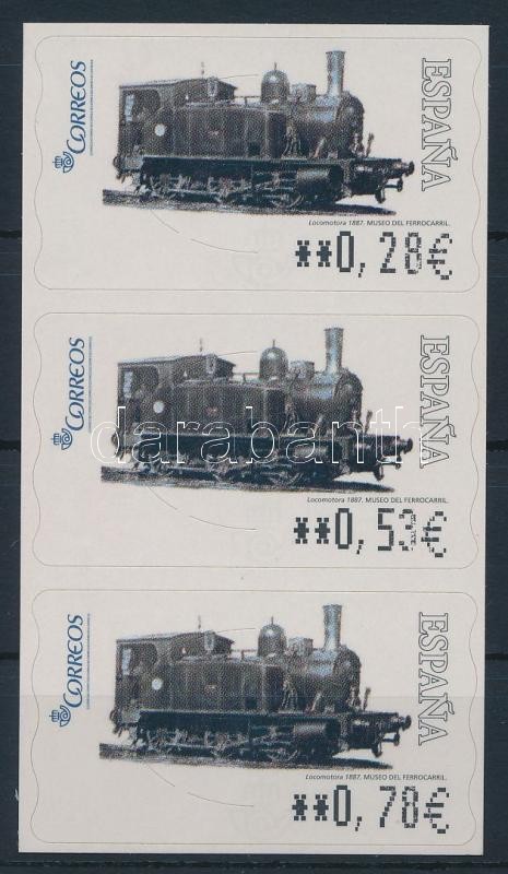 Automatic stamps in stripe of 3, 3 diff nominal values, Automata bélyeg hármascsíkban 3 klf névértékkel