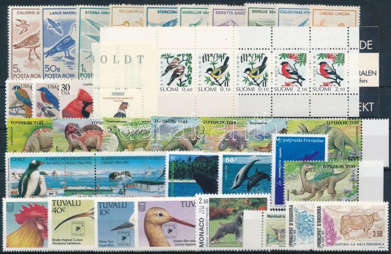 1991-1994 Animals 35 stamps + stamp-booklet, 1991-1994 Állat motívum 35 db klf bélyeg, közte teljes sorok, ívszéli és ívsarki értékek + bélyegfüzet