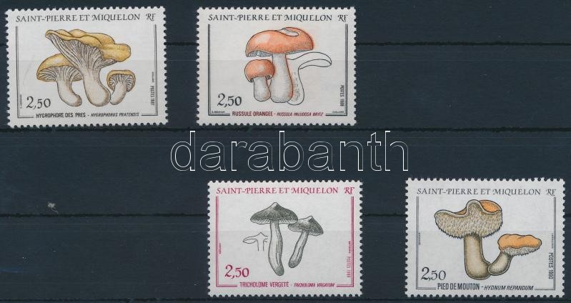 1987-1991 Mushrooms 4 diff stamps, 1987-1991 Gomba 4 klf bélyeg