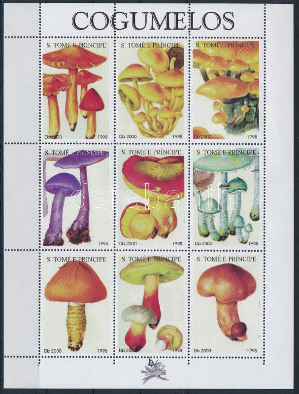 Mushrooms minisheet + block, Gomba kisív + blokk