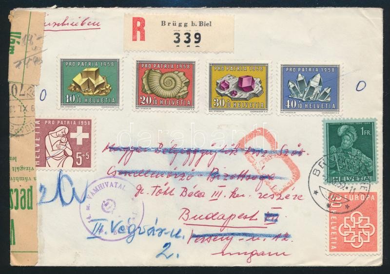 Ajánlott levél Budapestre, Registered cover to Hungary