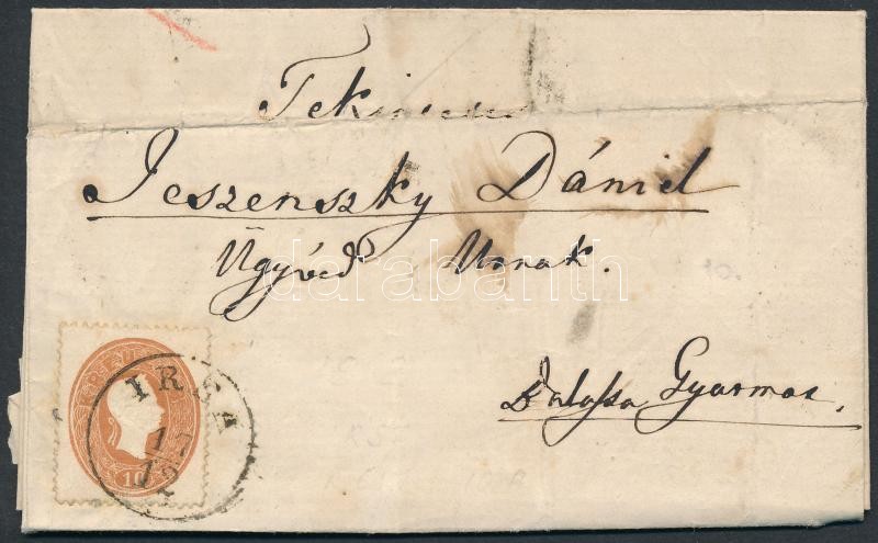 10kr on cover, 10kr levélen 