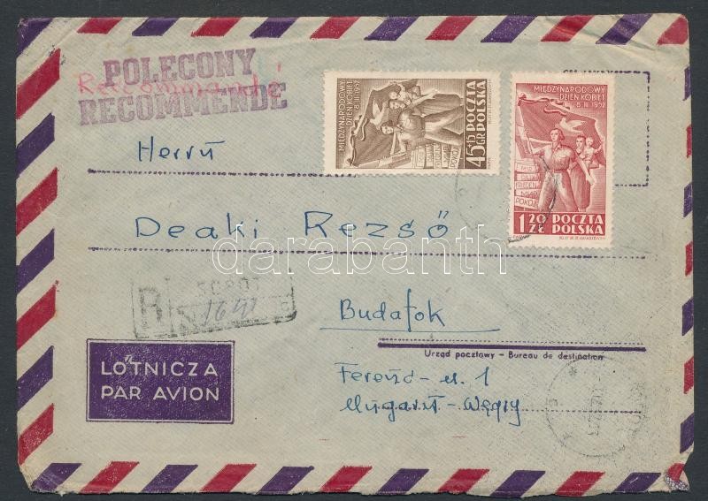 Légi ajánlott levél Magyarországra, Registered airmail to Hungary