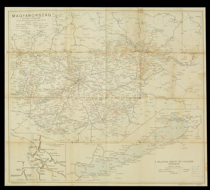 Cca 1940 Magyarország Vasúti Térképe A Hivatalos Menetrendkönyv Darabanth Kft 5806