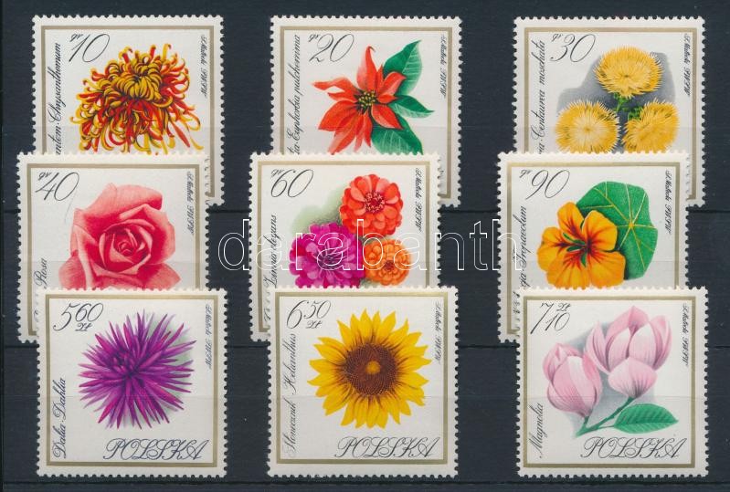 1964-1966 Virág motívum 3 klf sor, 1964-1966 Flowers 3 diff sets