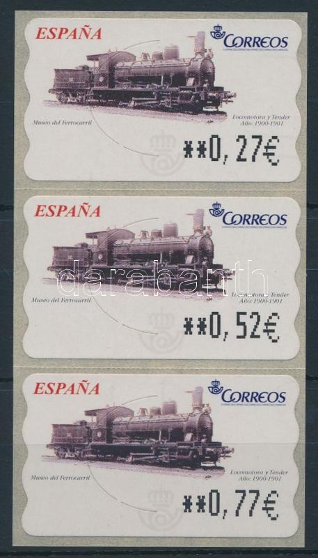 Automatic stamps stripe of 3 with 3 diff. face values, Automata bélyeg hármascsíkban 3 klf névértékkel
